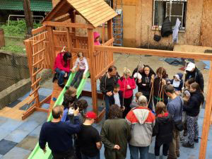 building a playground in Kazakhstan